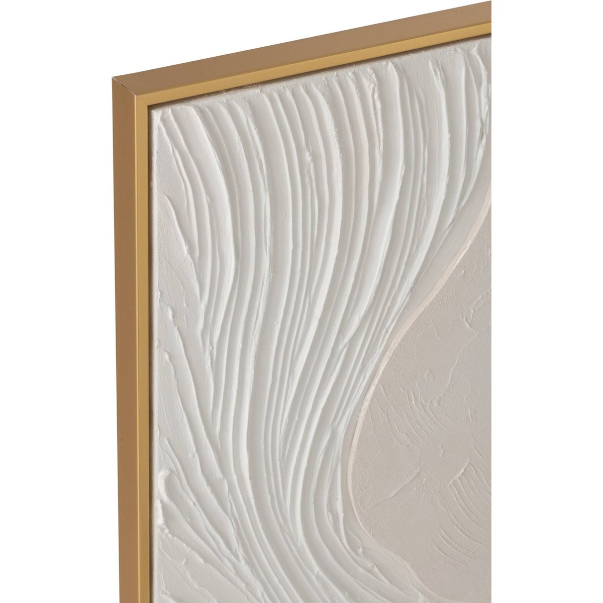 Tableau mural relief rectangulaire blanc et doré, RECOLLECTION