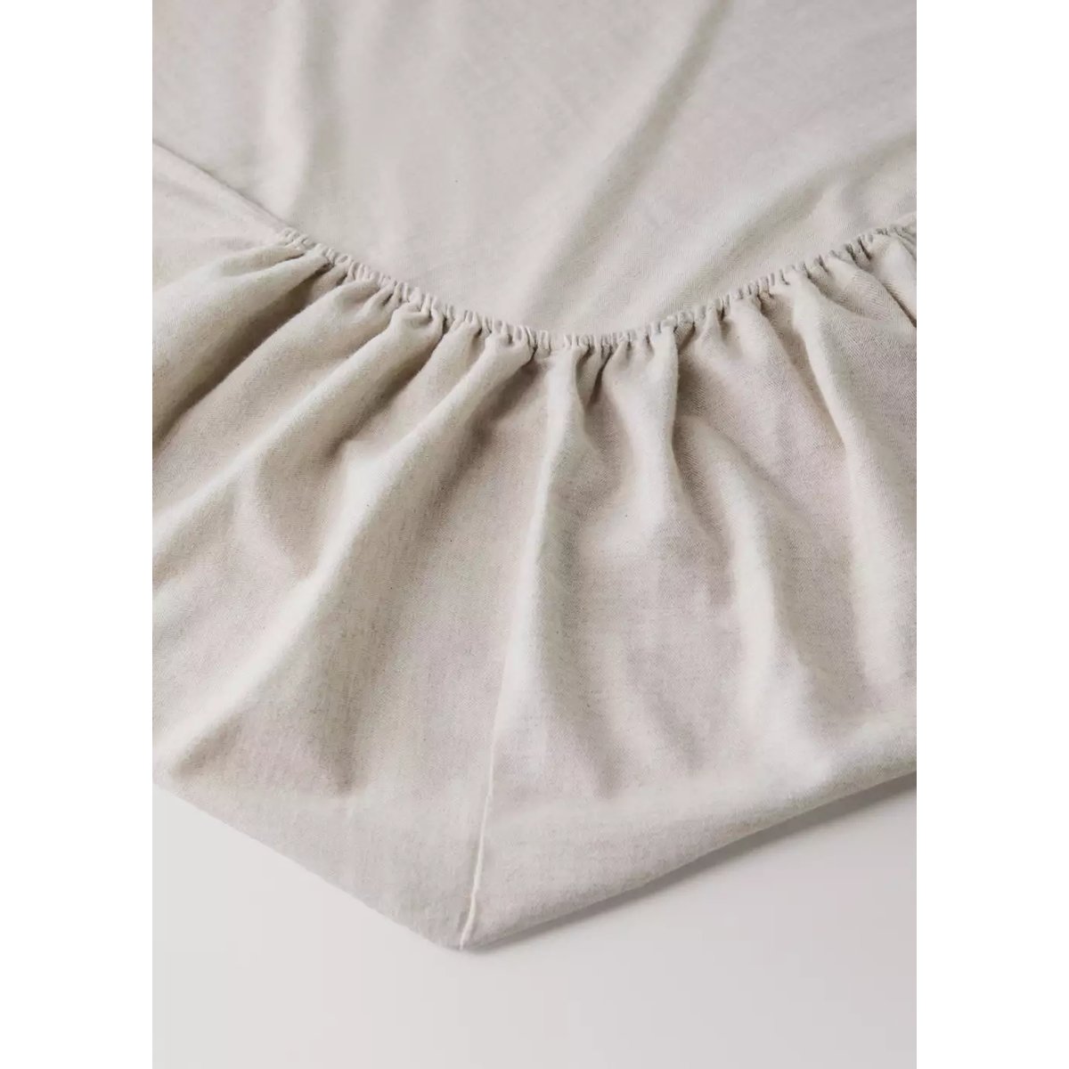Drap-housse en flanelle de coton pour lit de 180 cm sable, MANGO HOME