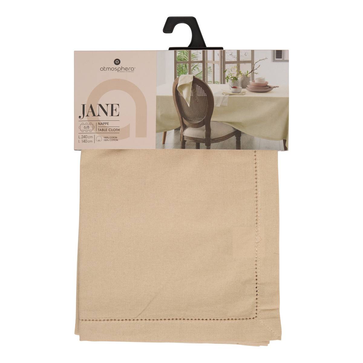 Nappe en coton JANE beige, ATMOSPHERA