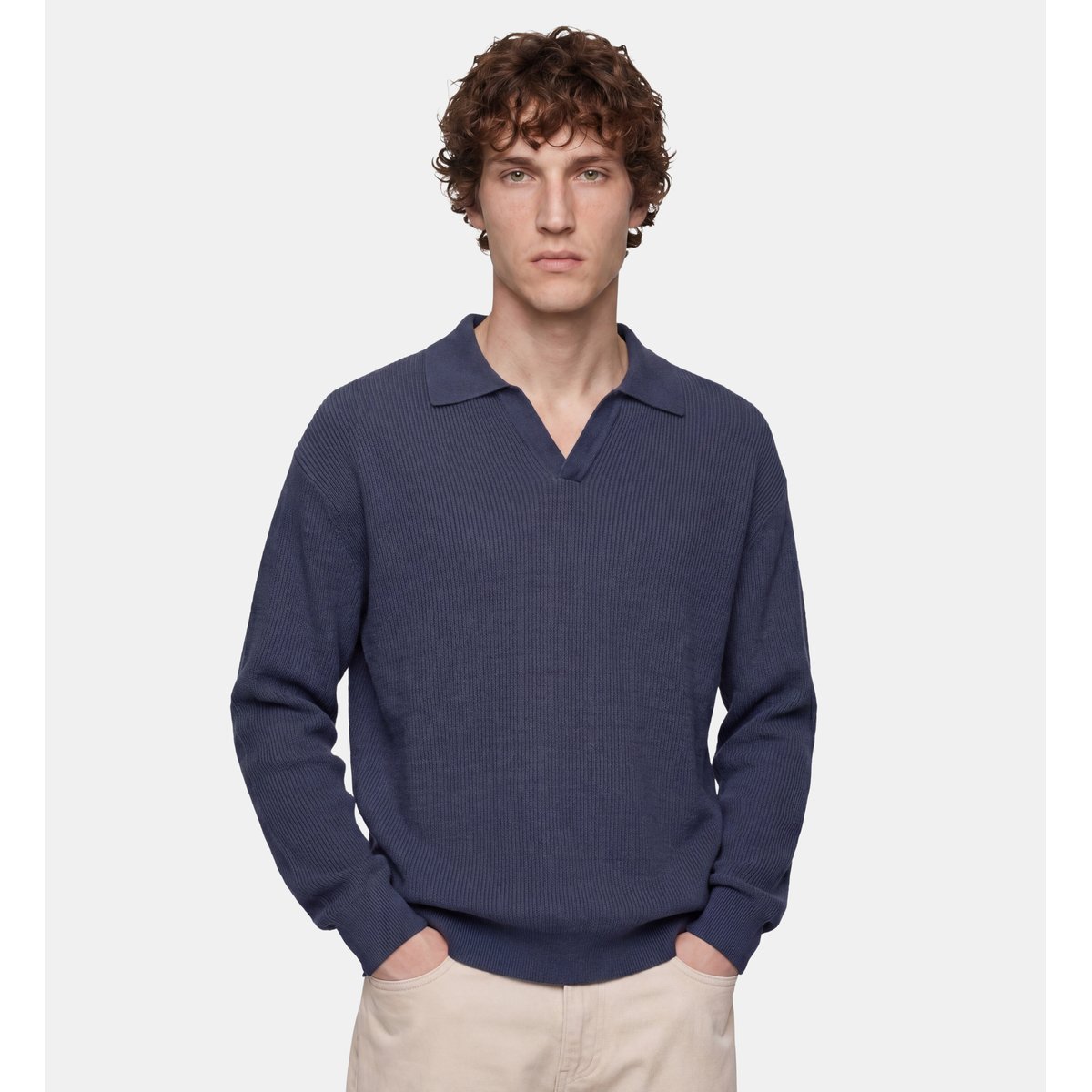 Pull toloslub maille coton bio bleu marine, GALERIES LAFAYETTE