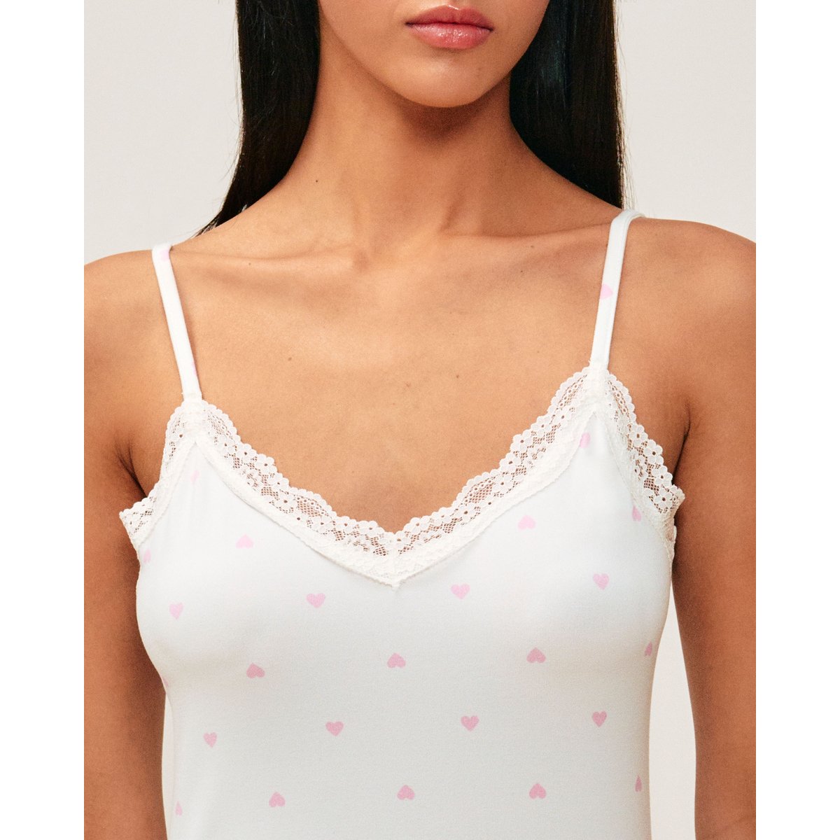 Ensemble de pyjama en jersey avec dentelle DAILYCOMFIZ blanc, UNDIZ