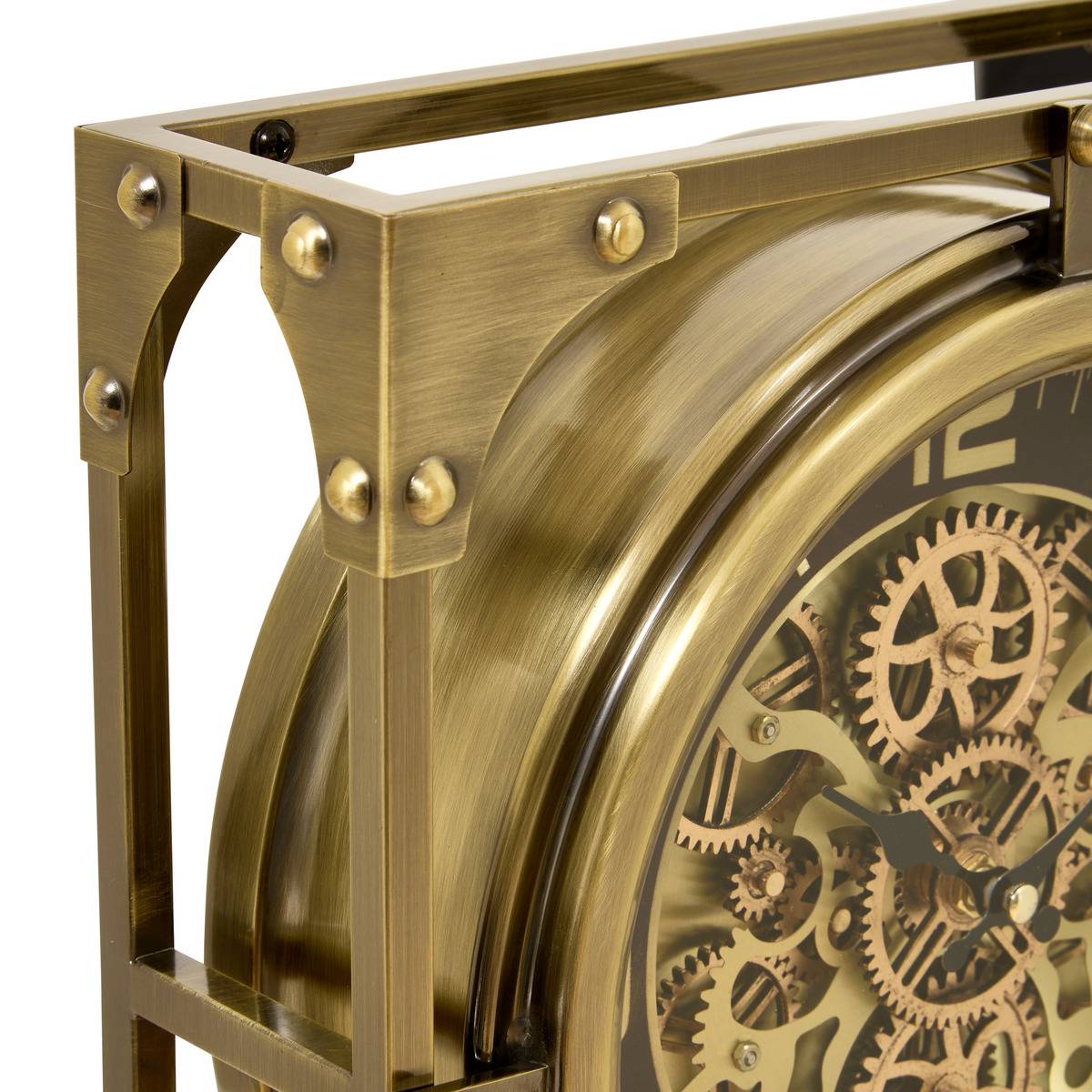 Horloge à poser en acier LOU doré, ATMOSPHERA