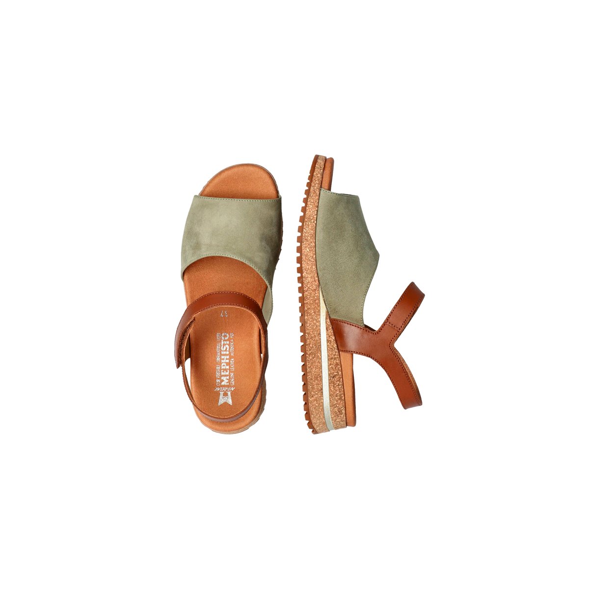 Sandales en cuir JOY vert 5139, MEPHISTO