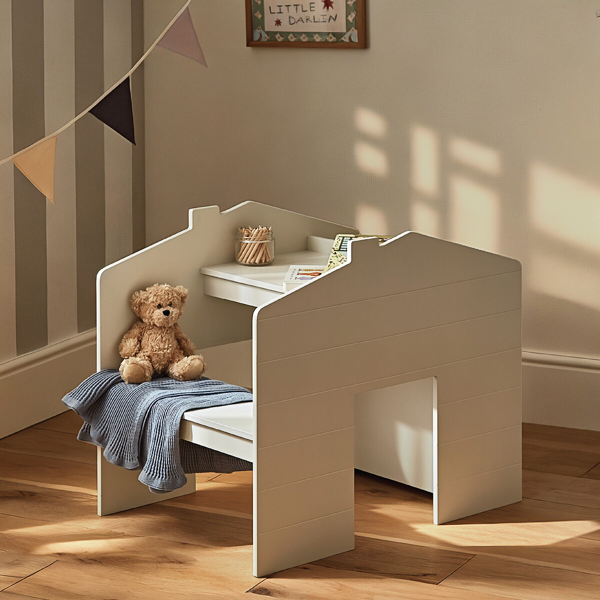 House Storage Desk with Bench off-white, CUDDLECO