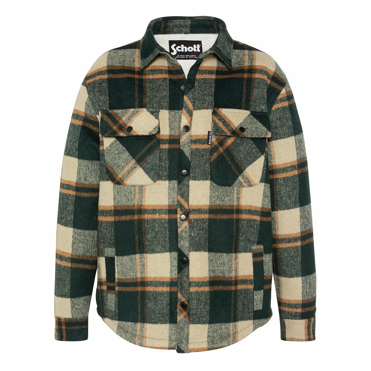Cary thick jacket with sherpa lining checked, SCHOTT