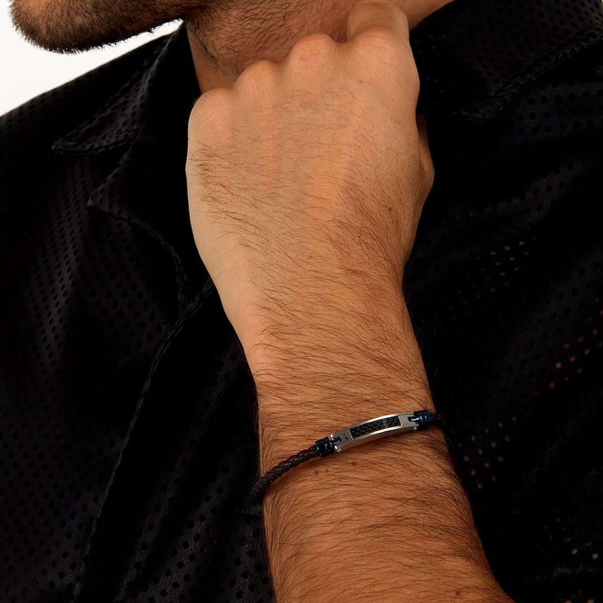 Bracelet en acier, cristaux, MOODY marron, bleu, MORELLATO