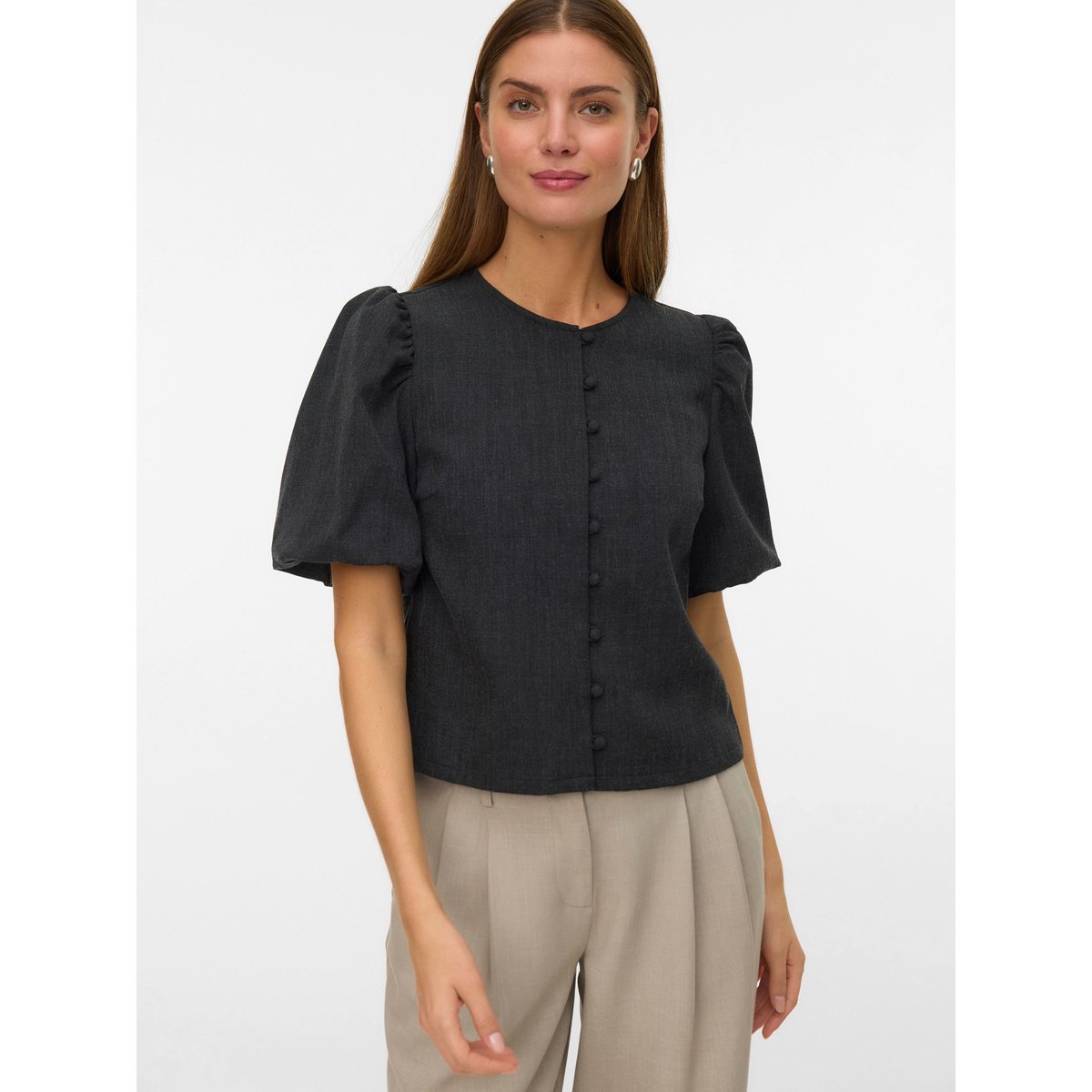 Chemise dark grey melange, VERO MODA