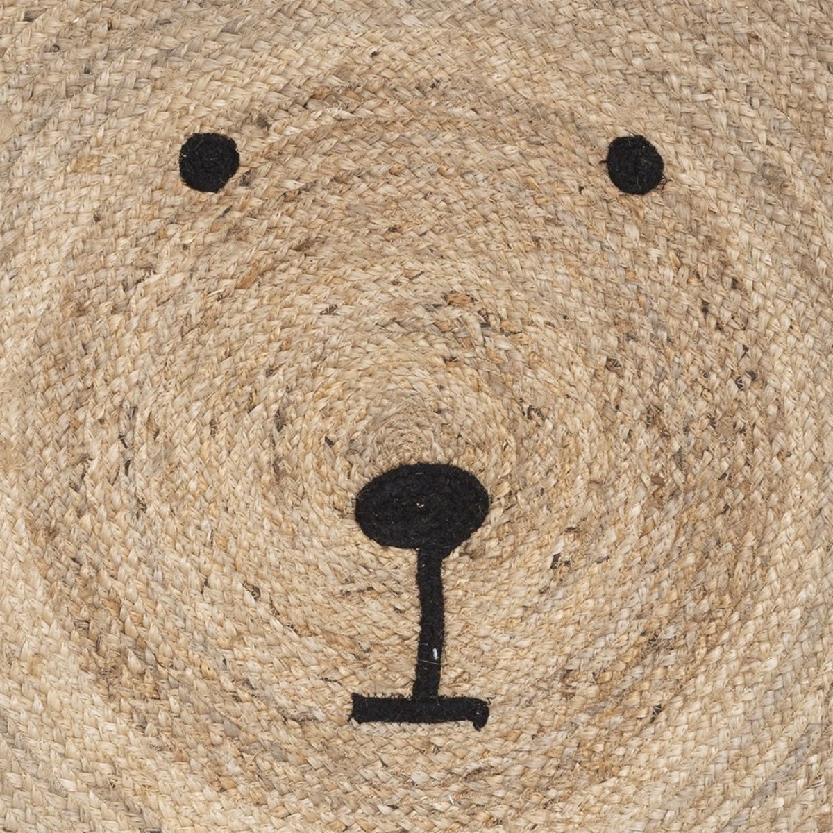 Tapis rond jute ourson D100 beige, ATMOSPHERA