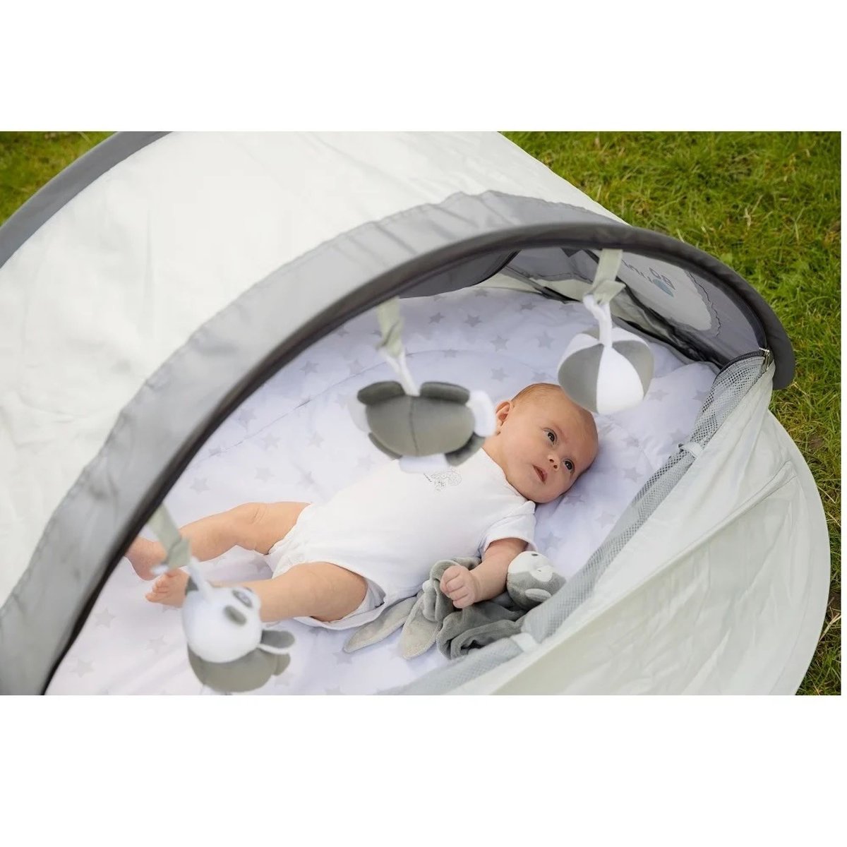 Lit bébé nomade pop-up gris, BO JUNGLE
