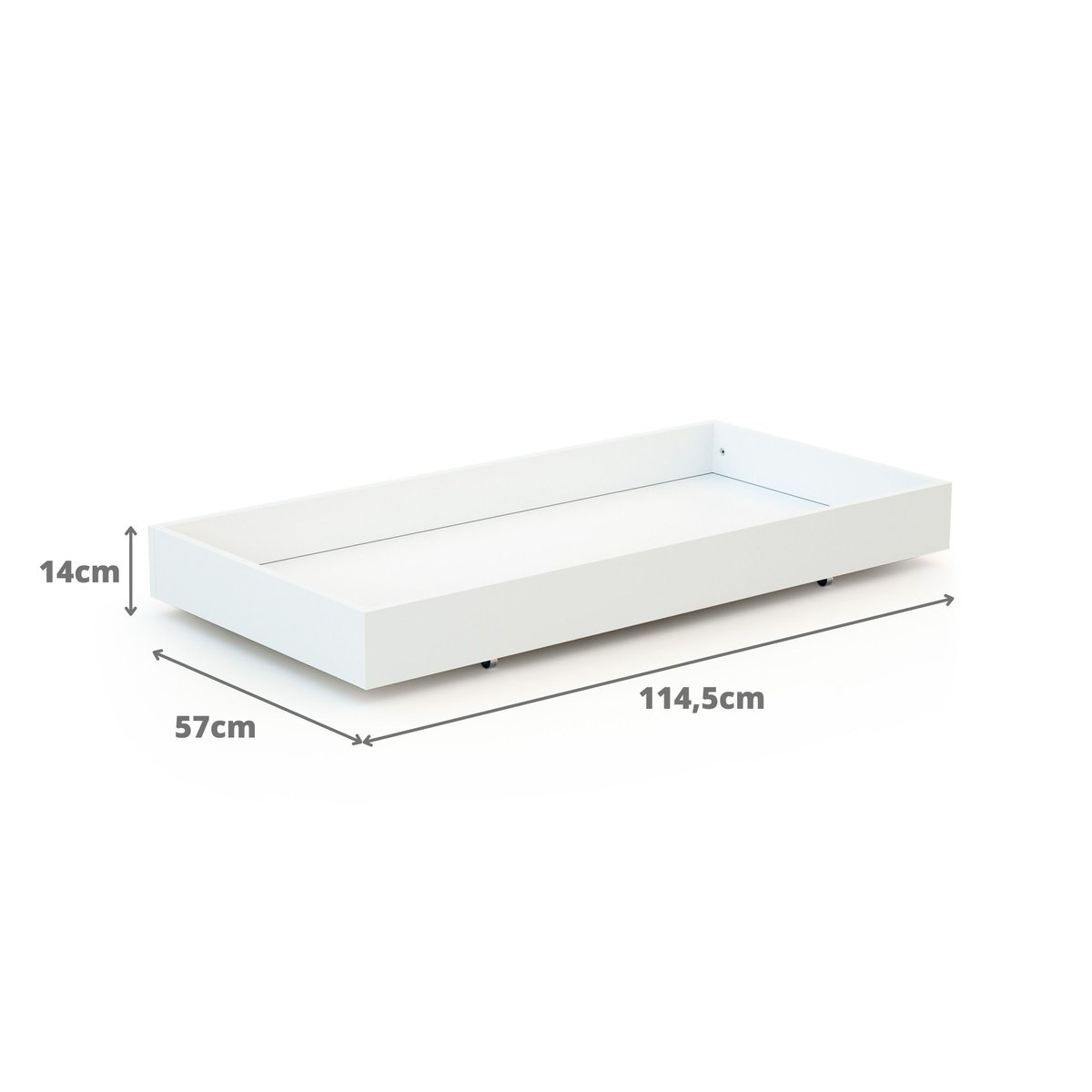 Tiroir de lit bébé en bois ROLO 60 x 120 blanc, WEBABY