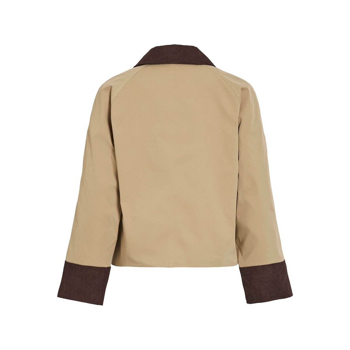 Short Dual Fabric Trench Coat beige/brown, VILA