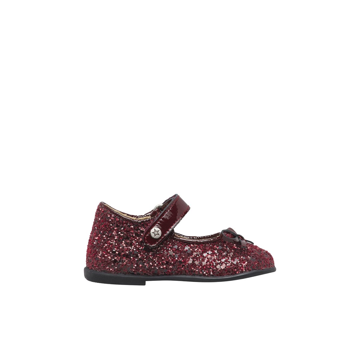 Ballerines en vernis et tissu pailleté BALLET bordeaux-, NATURINO