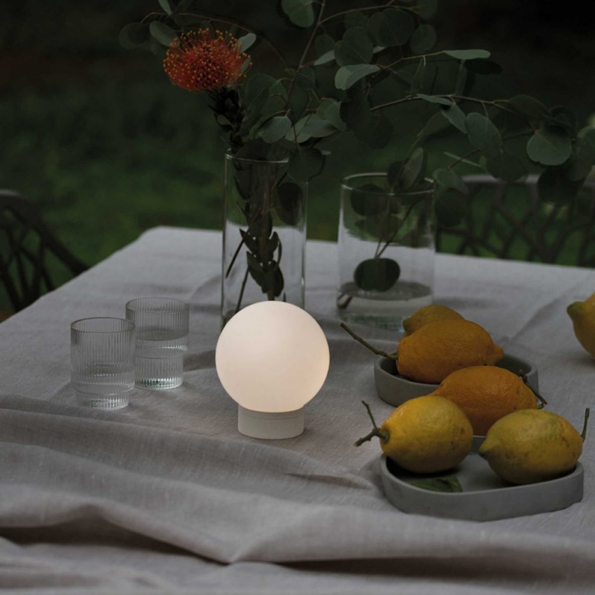 Lampe Luna D'extérieur Sans Fil En Verre Blanc blanc, MILLUMINE