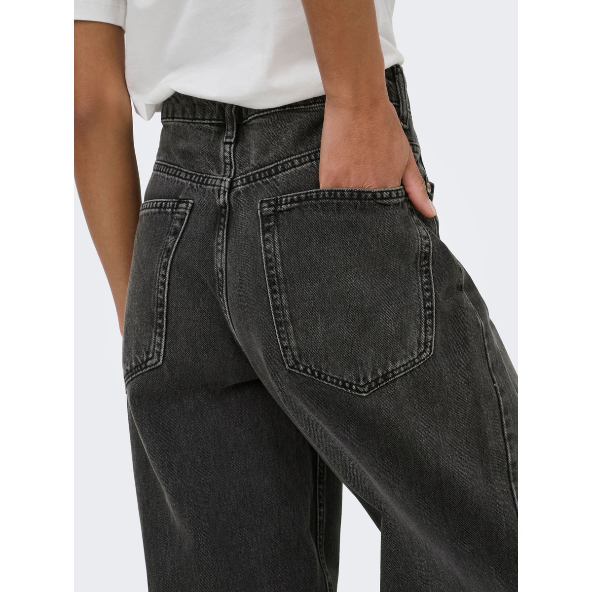 Jean Baggy Fit washed black, ONLY