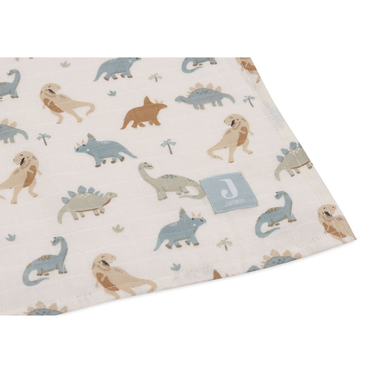 Lot de 2 langes gaze de coton 115 x 115 cm Roarsome couleur unique, JOLLEIN