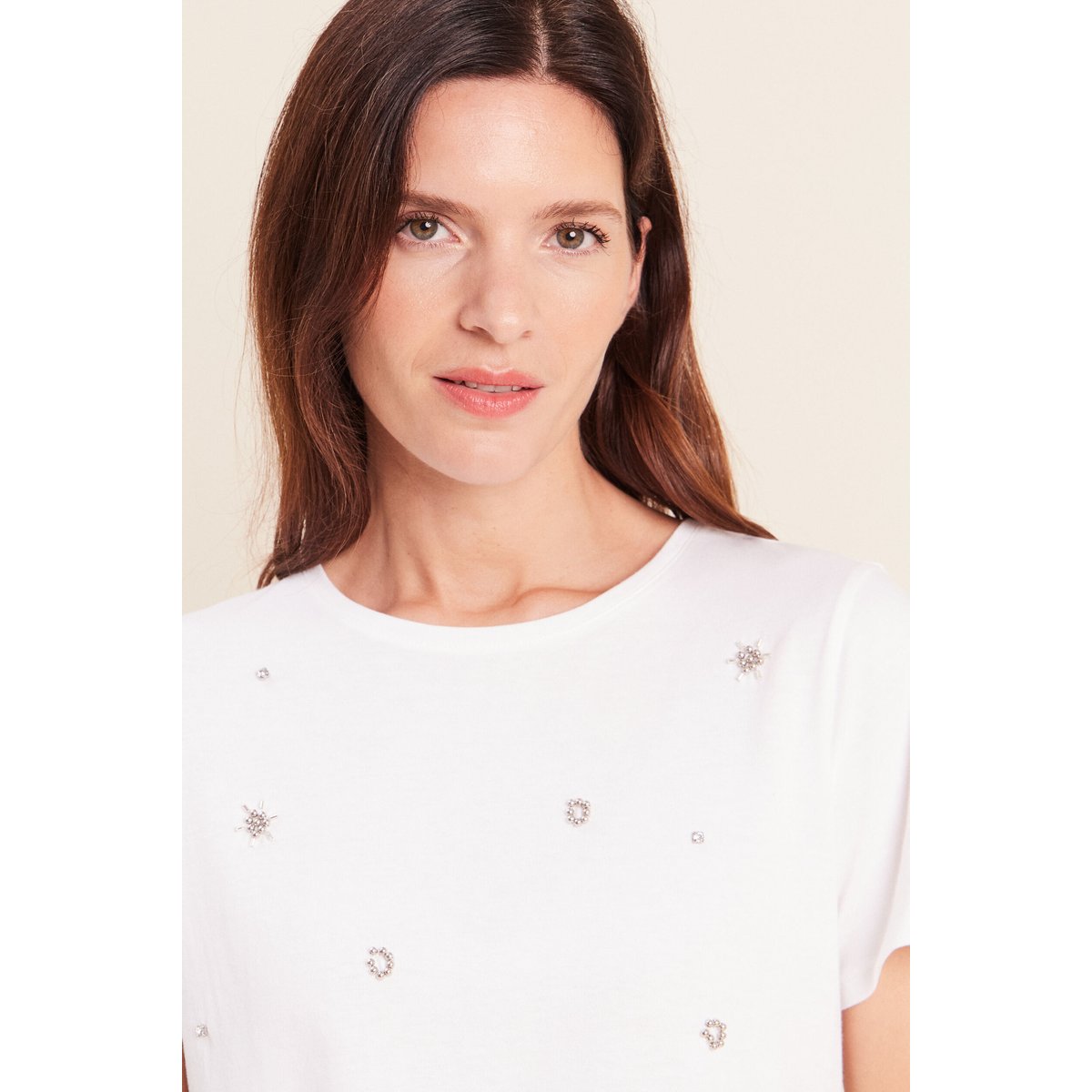 T-shirt col rond manches courtes blanc, BREAL