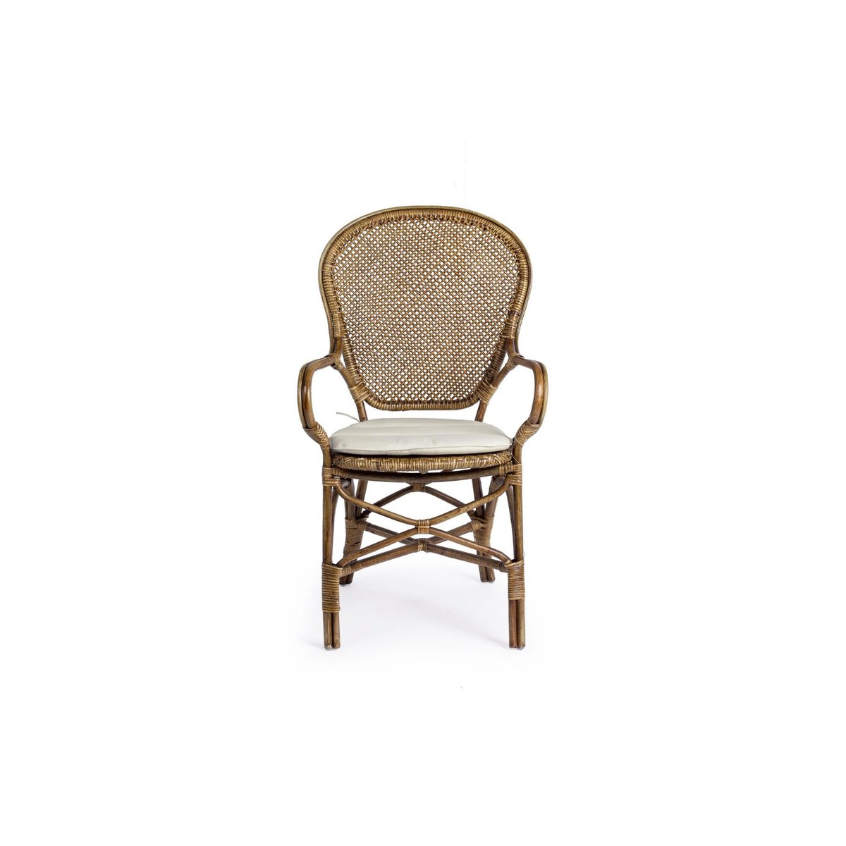Fauteuil en rotin Bistrot (lot de 2) - ELINA chene moyen, HELLIN, DEPUIS 1862