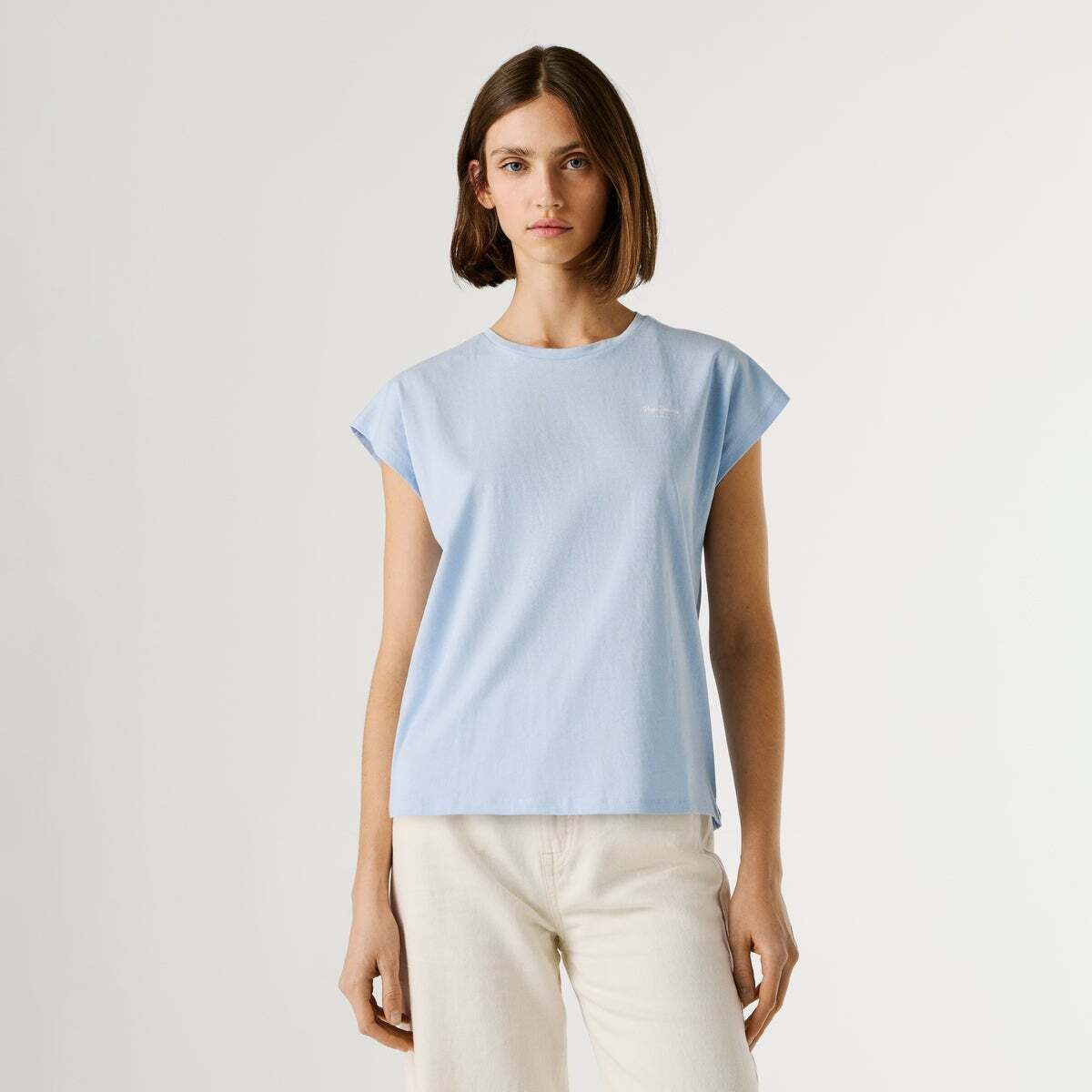T-Shirt Coupe Slim Avec Logo bleu oxford, PEPE JEANS