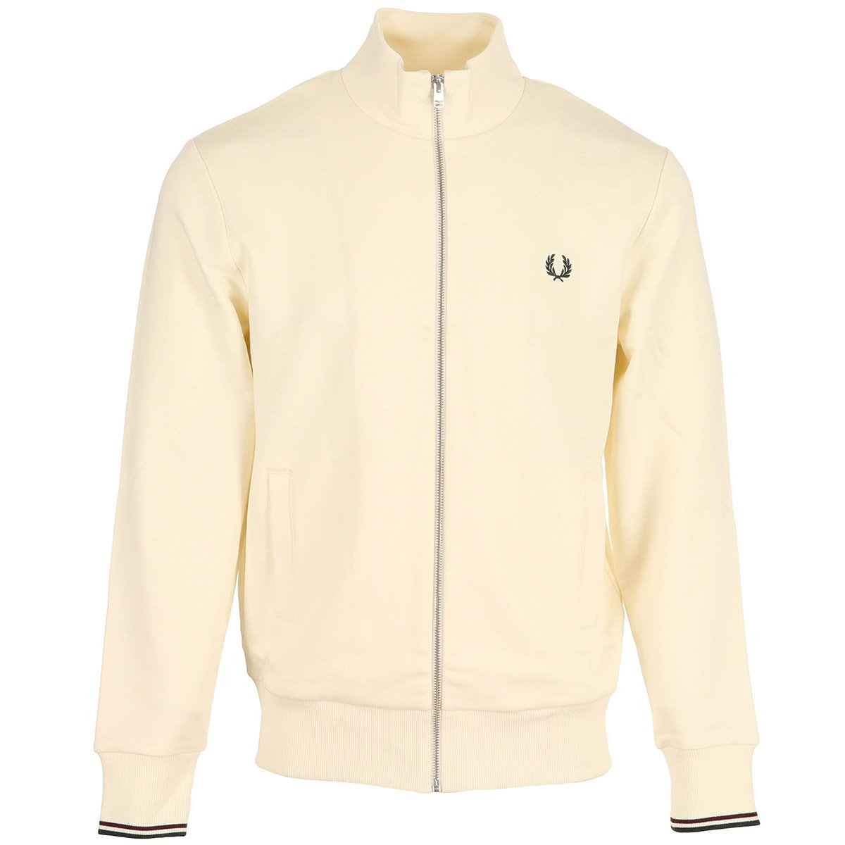 ZIP THROUGH SWEATSHIRT ecru, FRED PERRY