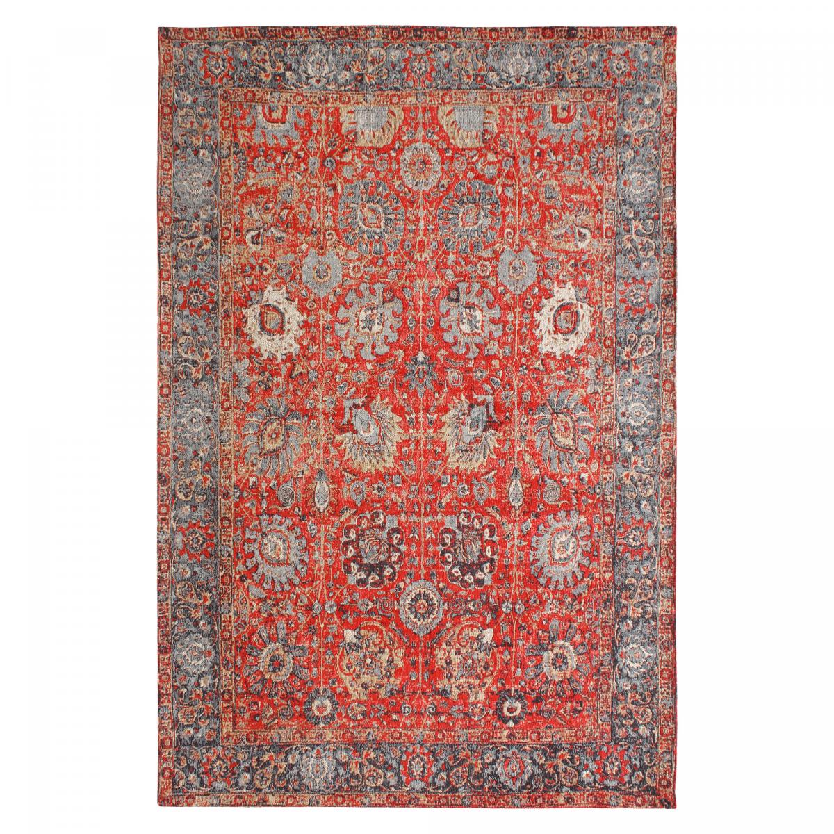 Tapis Orient NOMEDI , tapis en coton rouge, bleu, beige, UN AMOUR DE TAPIS