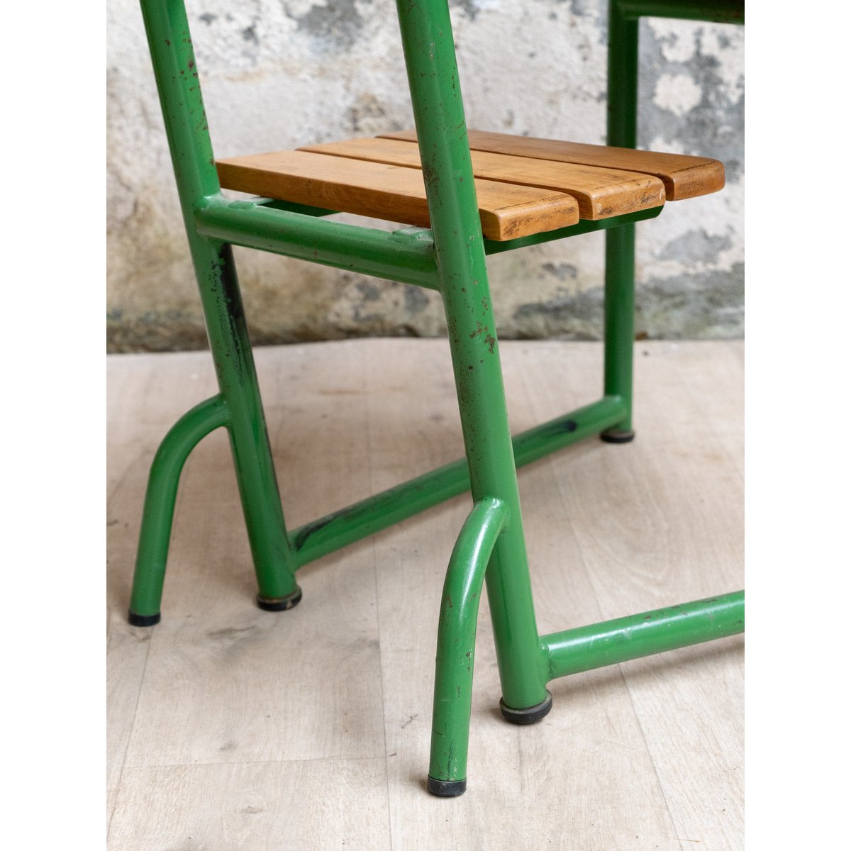 Bureau et la chaise d'écolier Edouard N°1090 - Bon état bois clair, DEBONGOUT