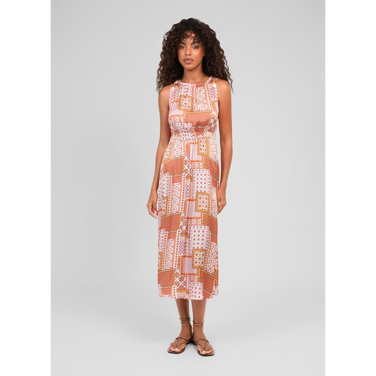 Robe Midi MILHAN patchila ocre, AN'GE