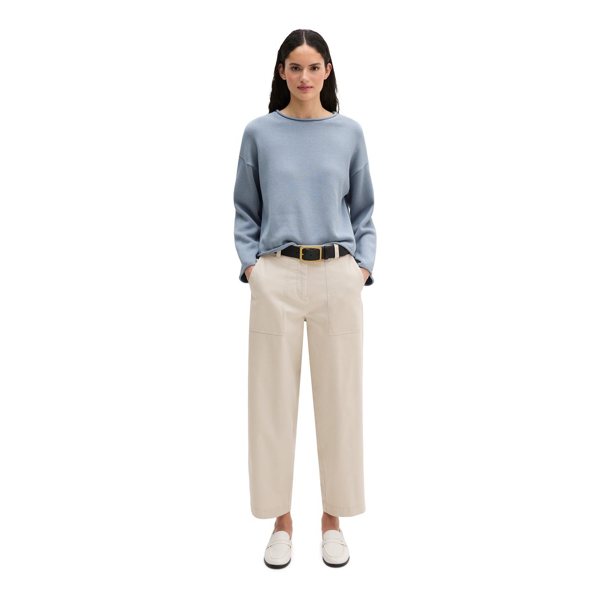 DfC Pullover loose en fil Heavy Cotton gris, MARC O'POLO