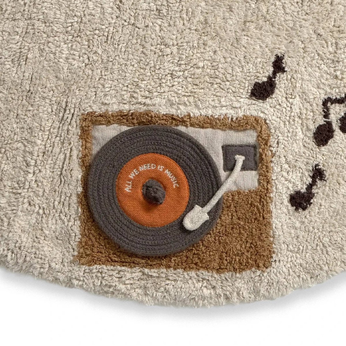 Tapis lavable Musique MUSIC STUDIO ocre, grain de café, naturel, gris foncé, LORENA CANALS