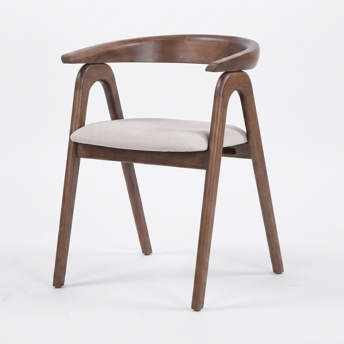 Chaise en bois d'hévéa et tissu - HAWA marron, MAISON PAVANE
