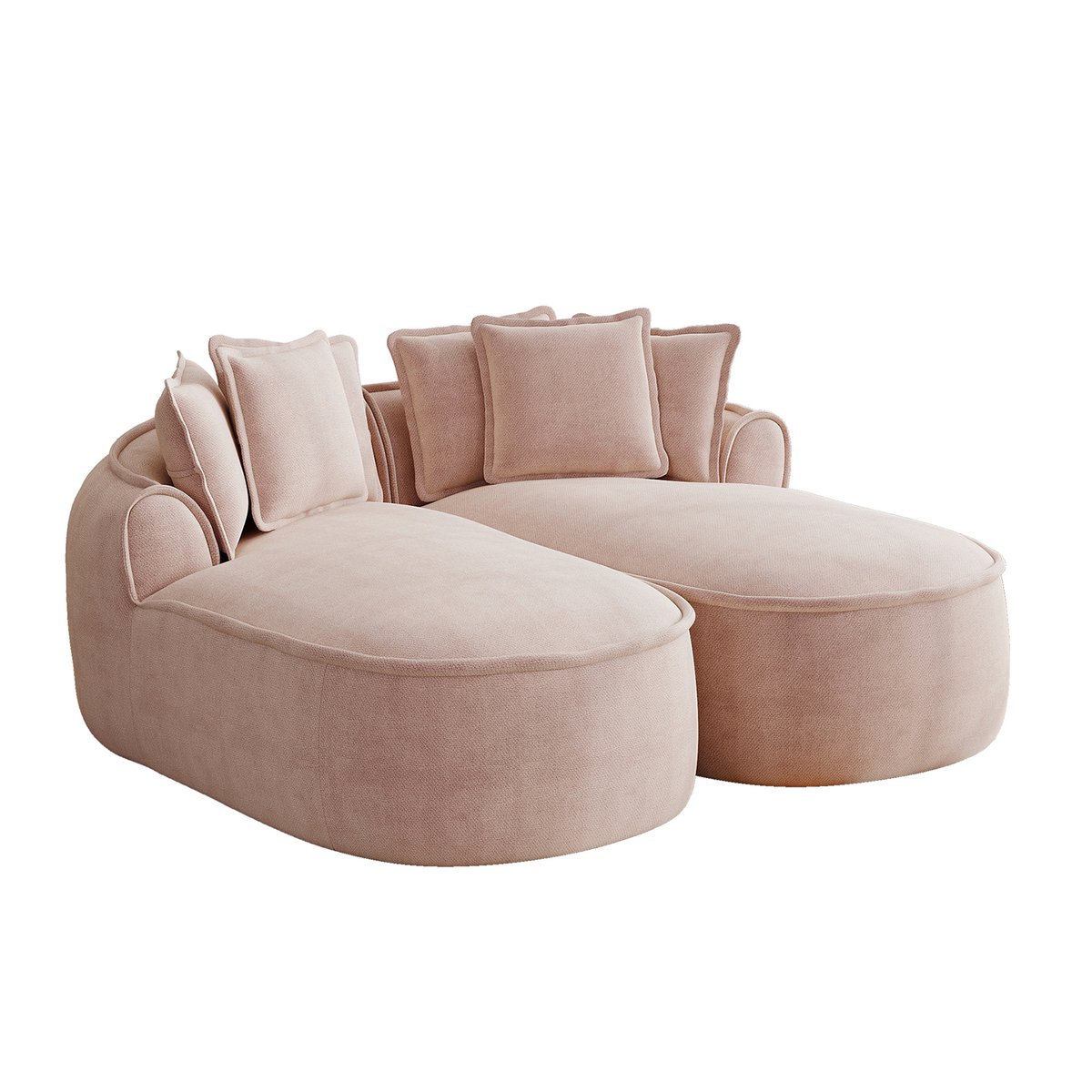 Canapé modulable 2 places chenille sans armature, PASSEO rose, MEUBLES COSY