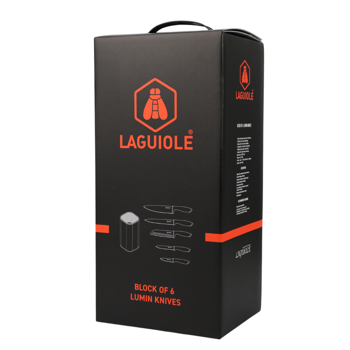 Bloc de 5 couteaux - "Lumin" couleur unique, LAGUIOLE CUISSON