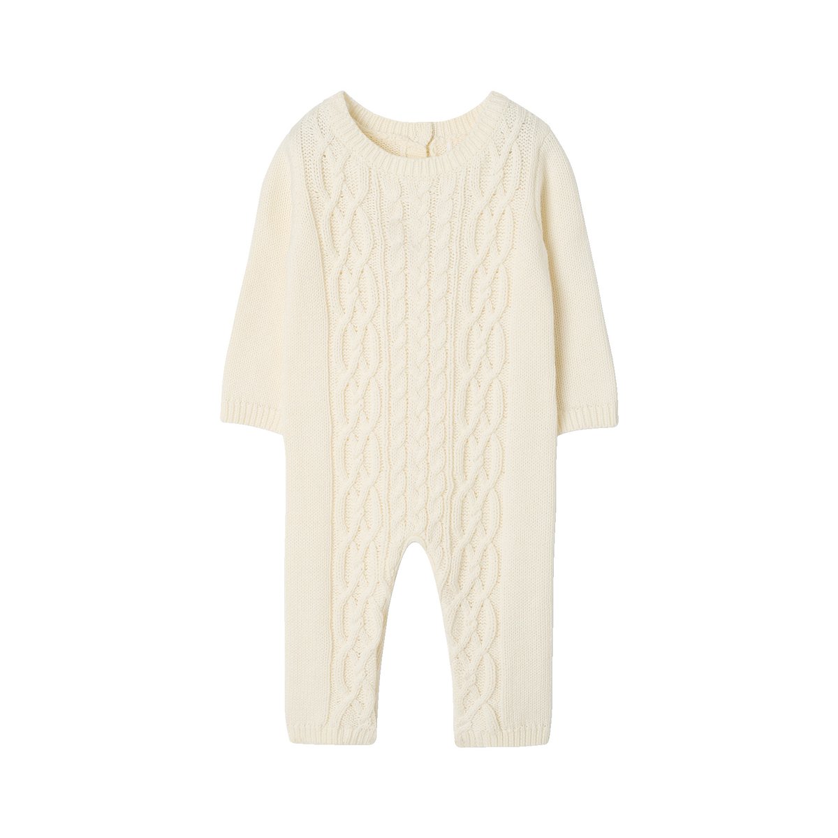 Combinaison tricot torsadé écru, VERTBAUDET