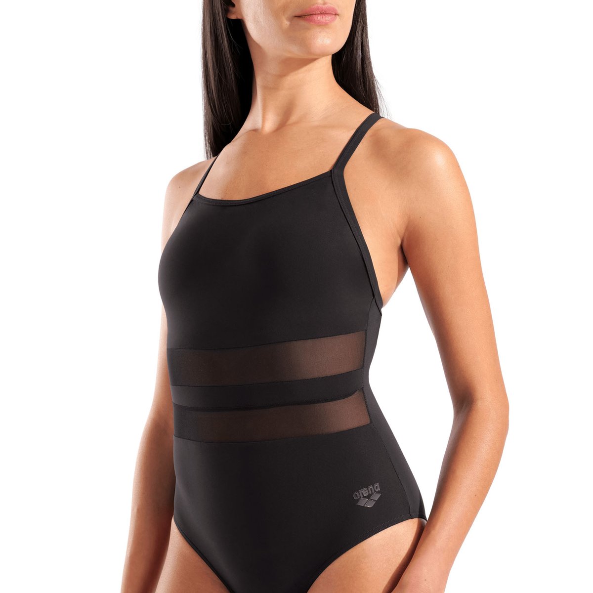 Maillot de bain arena Feel Mesh Equals pour femmes black, ARENA