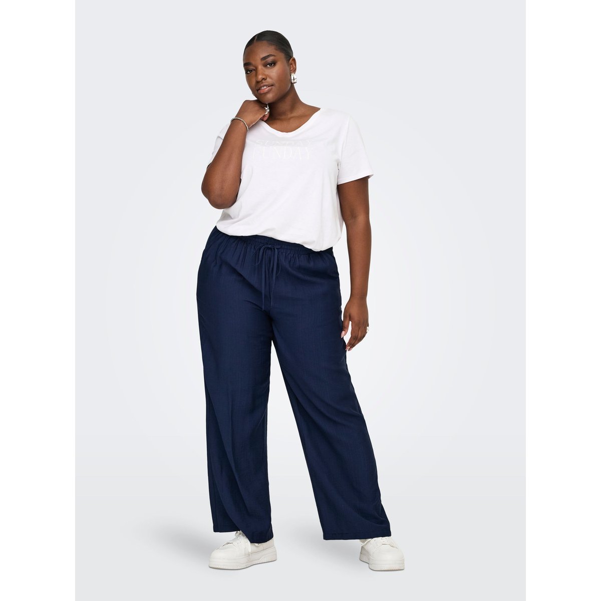 Pantalon À Jambe Large navy blazer, ONLY CARMAKOMA