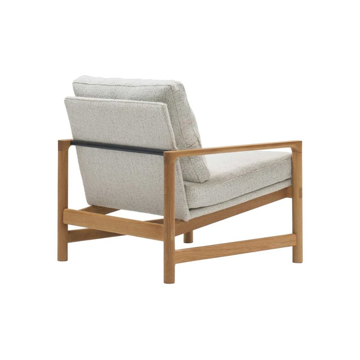 Fauteuil, Chêne massif et tissu bouclé, TROUBADOUR chêne clair / bigello milk, ALTASSINA