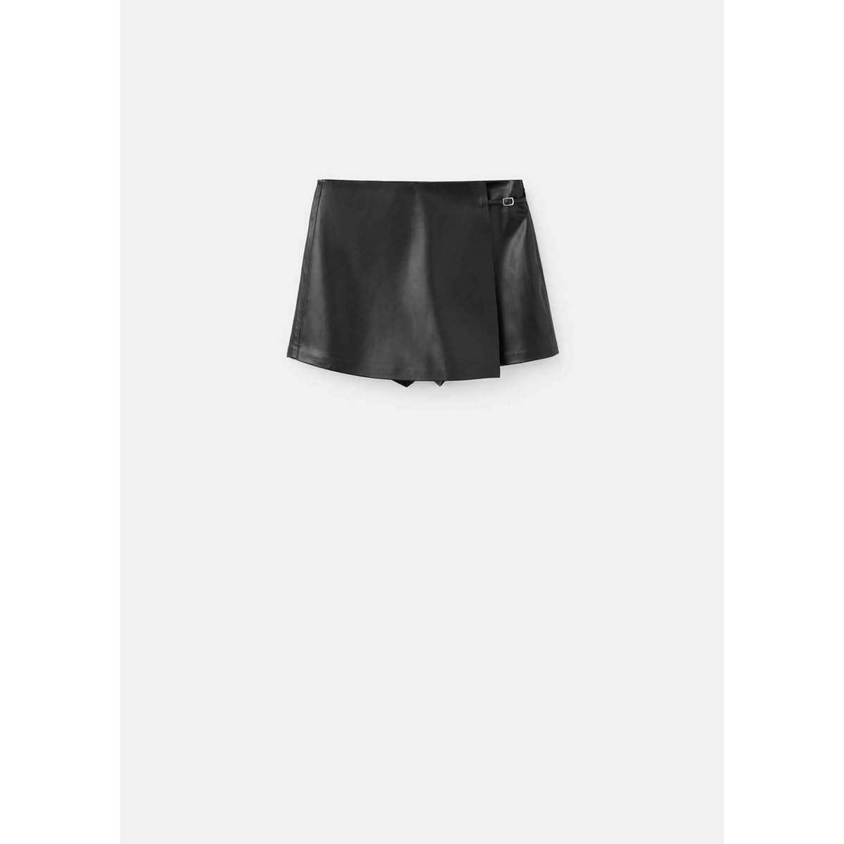 Jupe cuir synthétique à boucle noir, MANGO