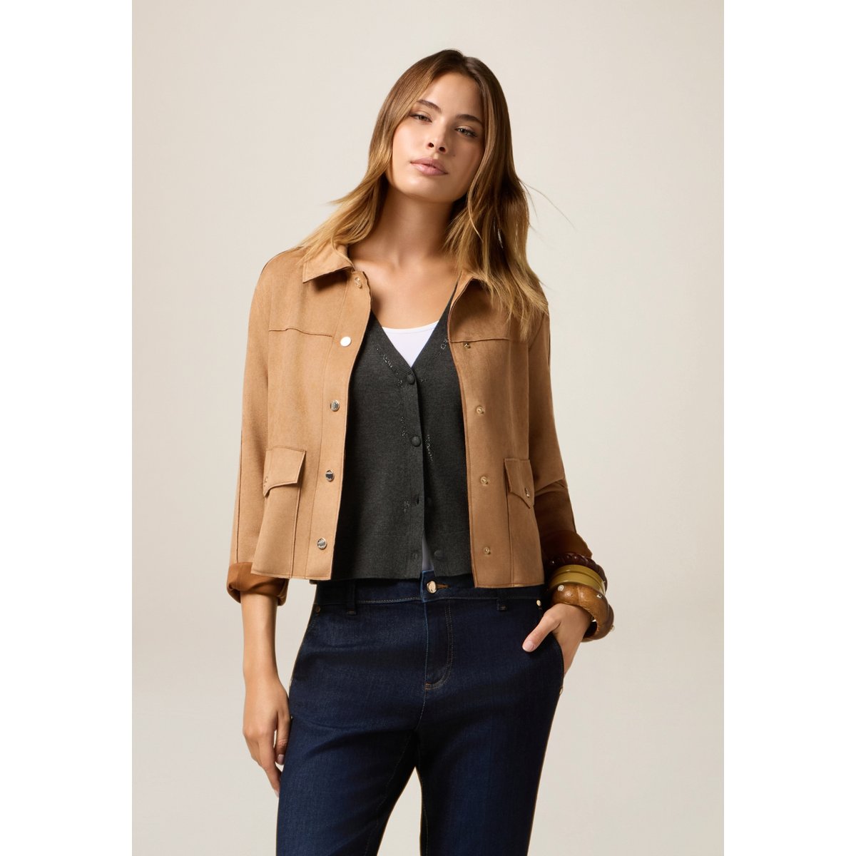 Veste courte marron, OLTRE