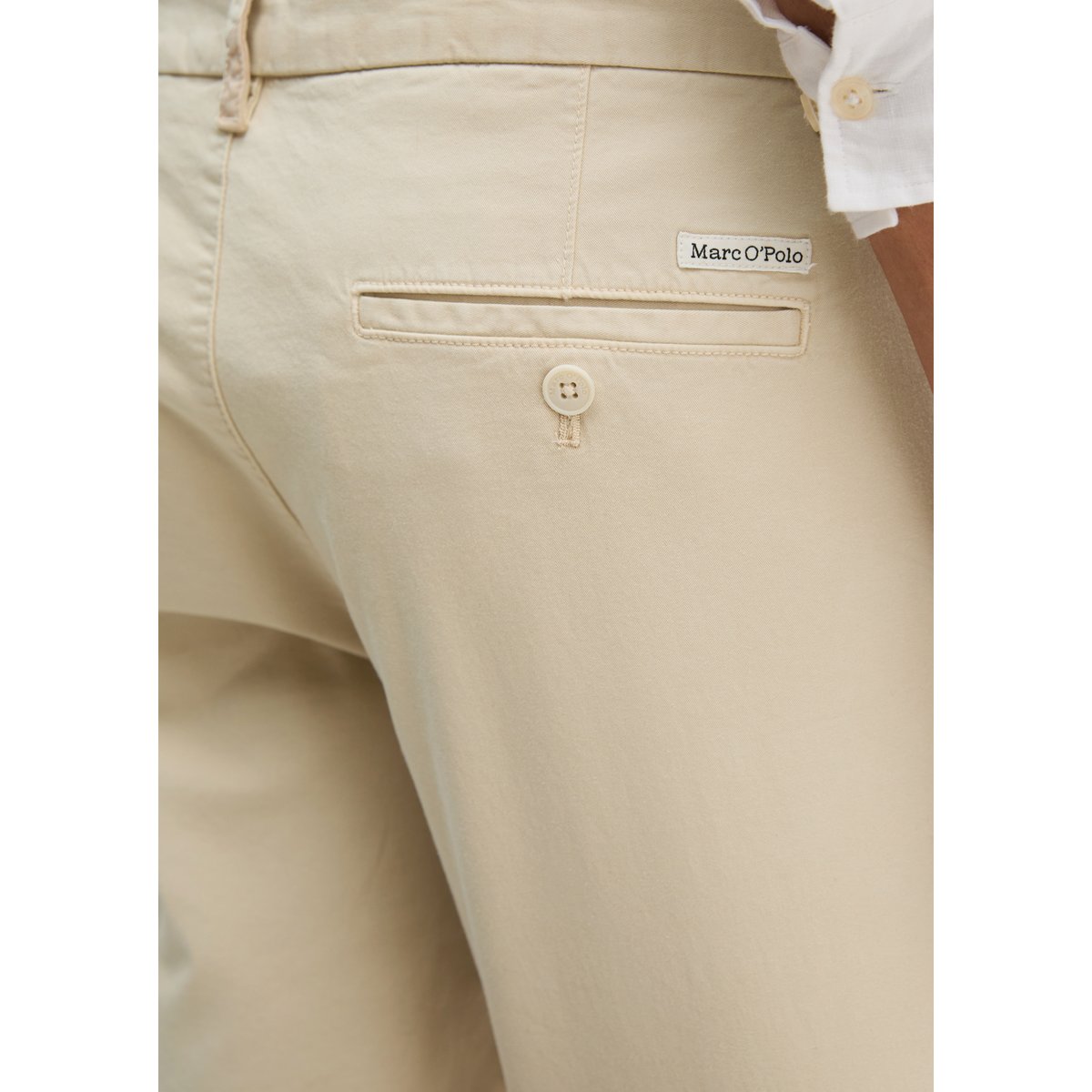 Short modèle Reso Jogger regular en qualité twill stretch douce beige, MARC O'POLO
