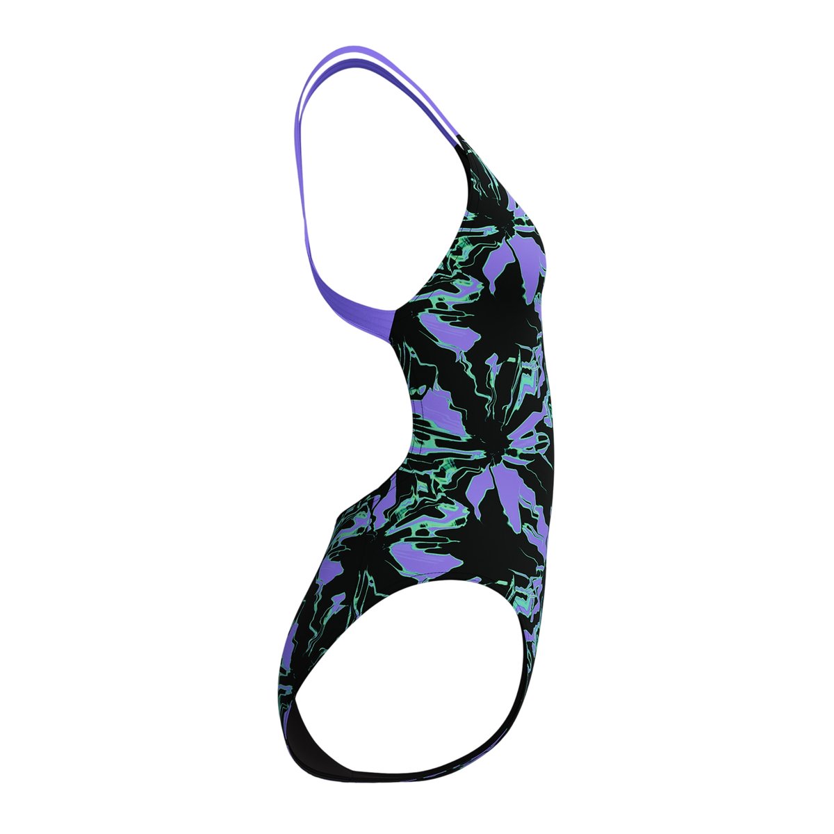 Maillot de bain 1 pièce motif/style abstrait noir, SPEEDO