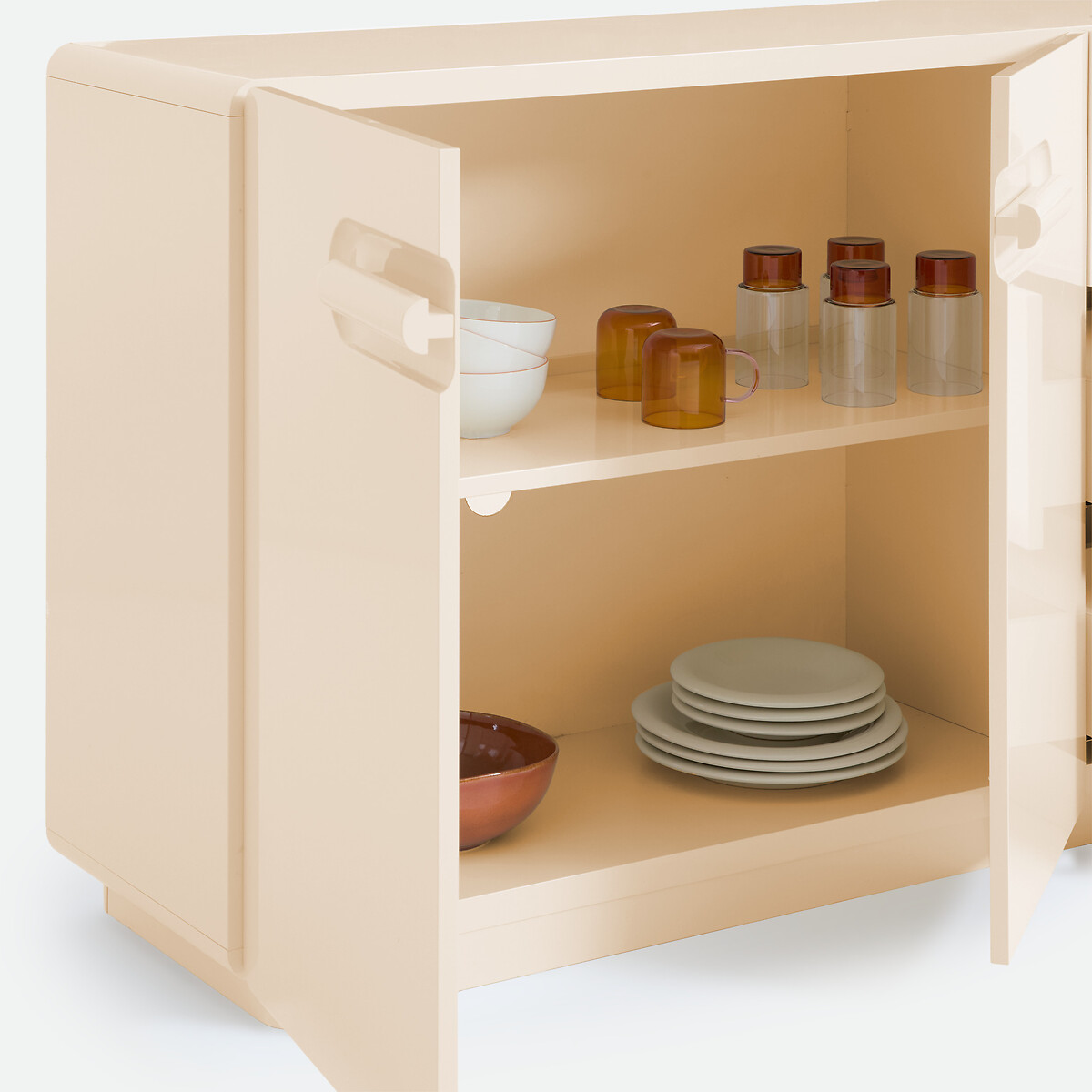 Buffet laqué, 2 portes, 3 tiroirs, NEWCOOL ivoire, LA REDOUTE INTERIEURS