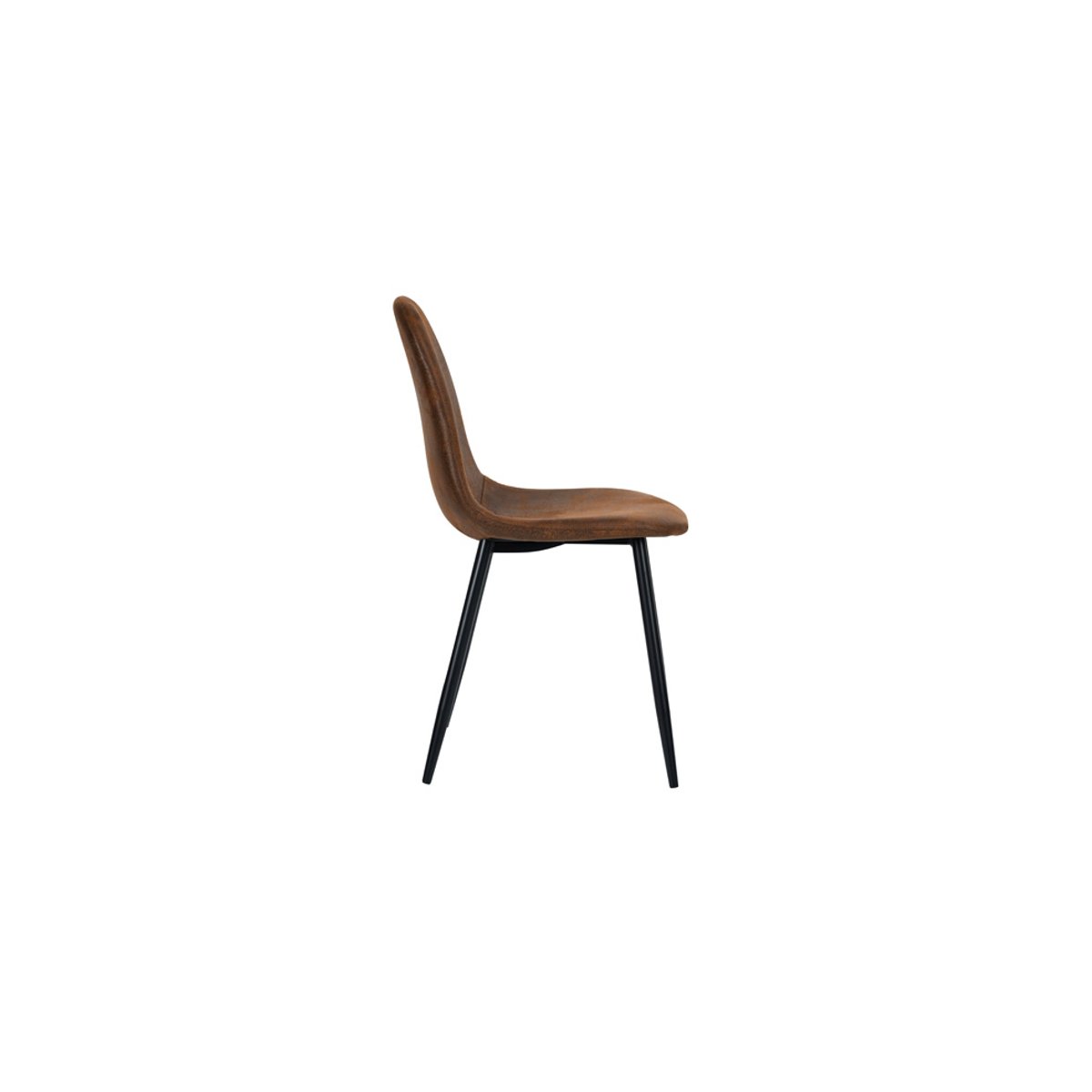 Lot de 2 chaises en microfibre effet vieilli - MALRIK marron vieilli, MAISON PAVANE