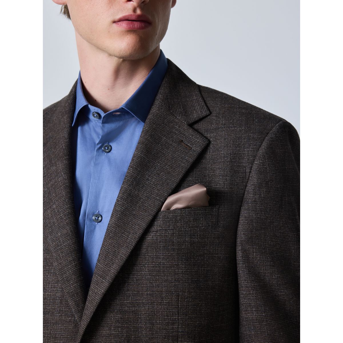 Blazer texturé en laine mélangée marron chocolat, NEXT