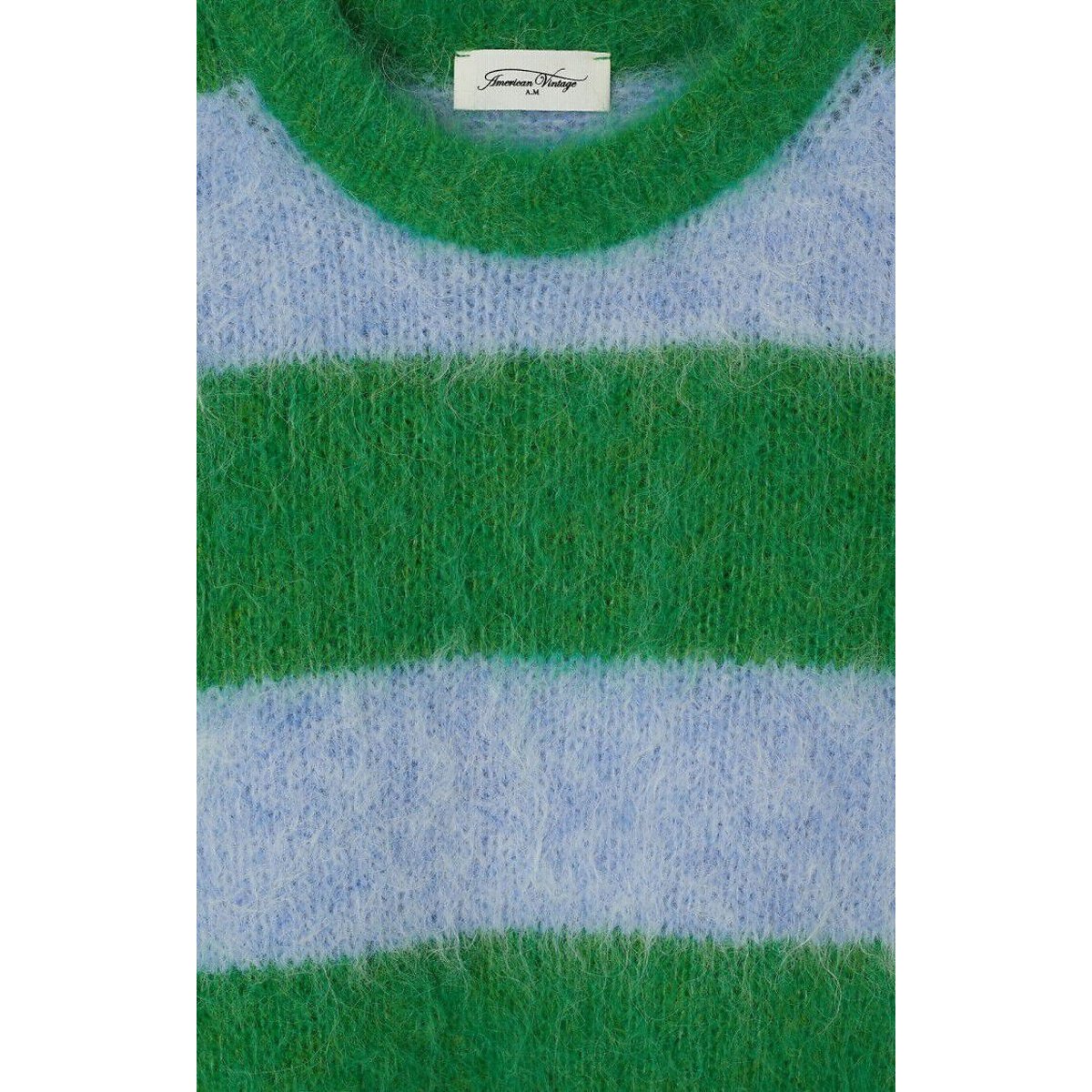 Ärmelloser, gestreifter Pullover mit Rundhalsausschnitt, NIBY blau/grün, AMERICAN VINTAGE