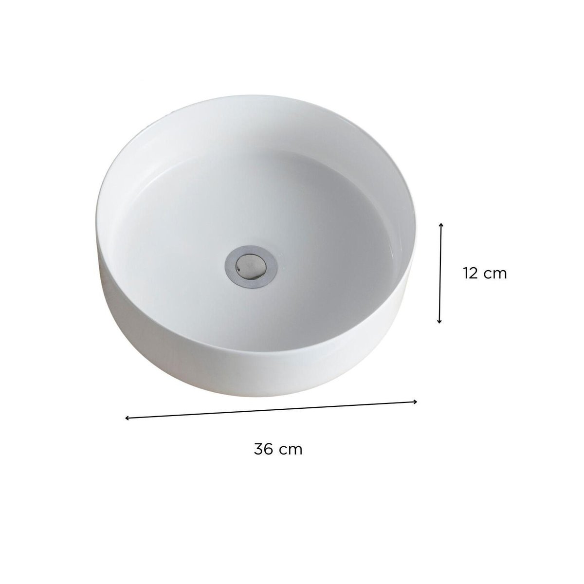 Vasque à poser ronde 36x36cm + robinet + bonde DIEGO v002233, MOB IN