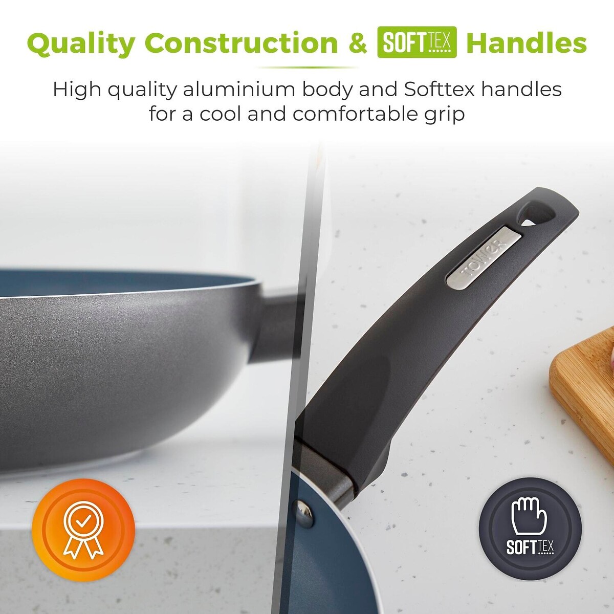 2-Piece Cerasure Frying Pan Set graphite, TOWER