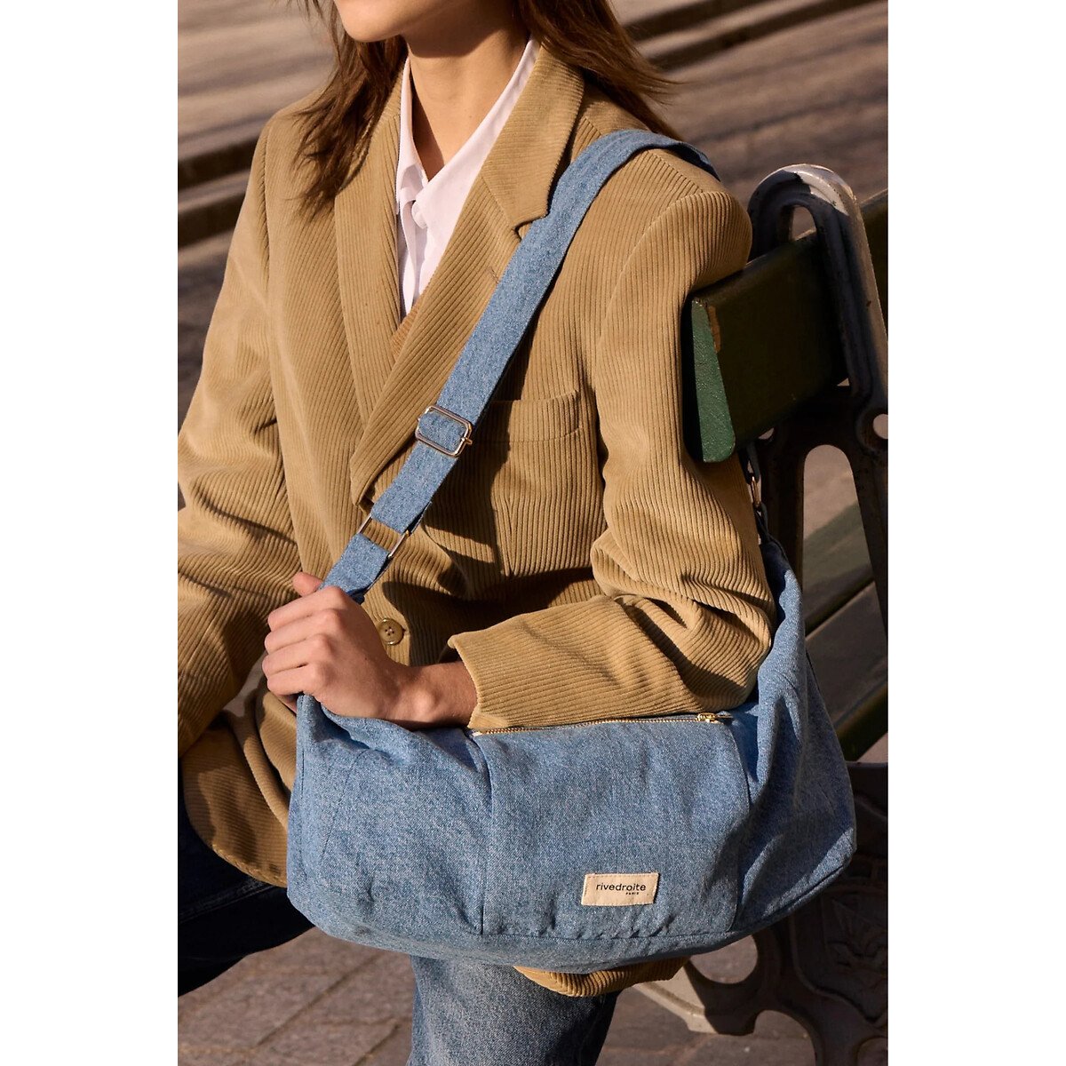 Charlot Canvas Crossbody Bag faded denim, RIVEDROITE