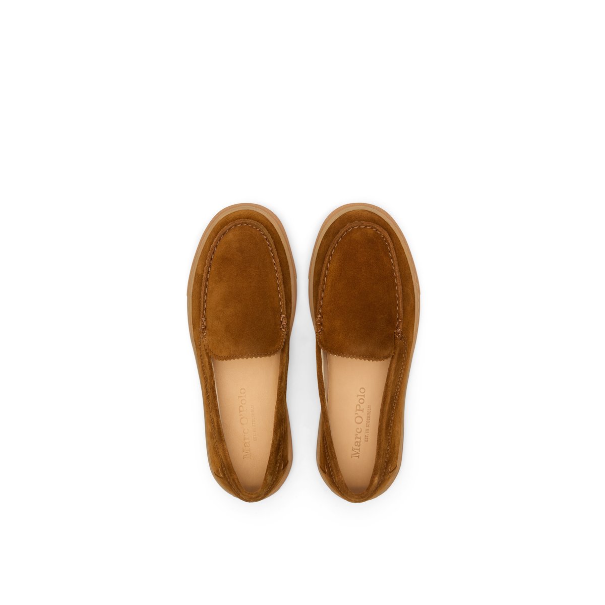 Loafer Modèle Kara en cuir velours huilé marron, MARC O'POLO