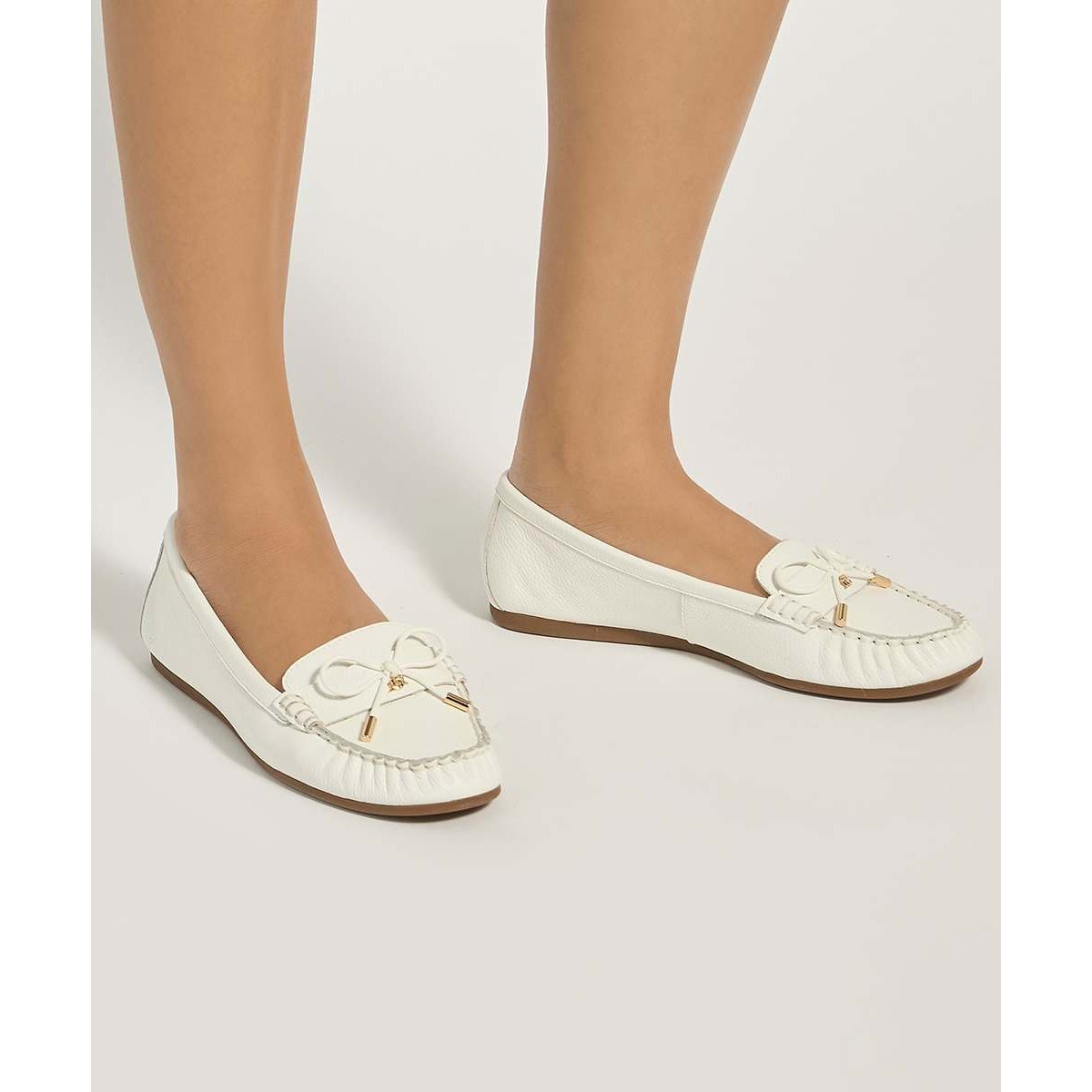 Mocassins en cuir - GRIER white-leather, DUNE LONDON