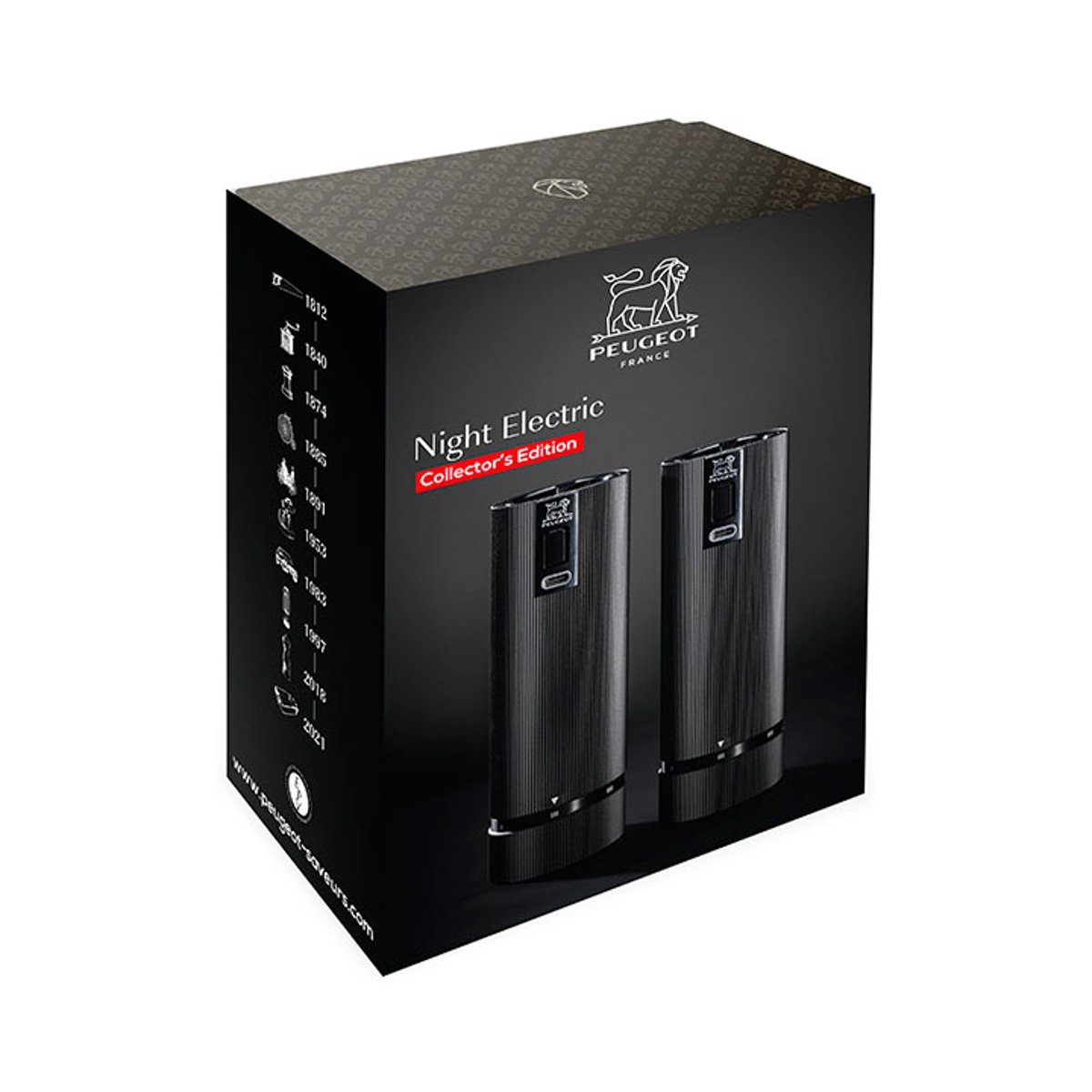 Coffret cadeau - Duo de moulins à poivre et carbone & alu, PEUGEOT