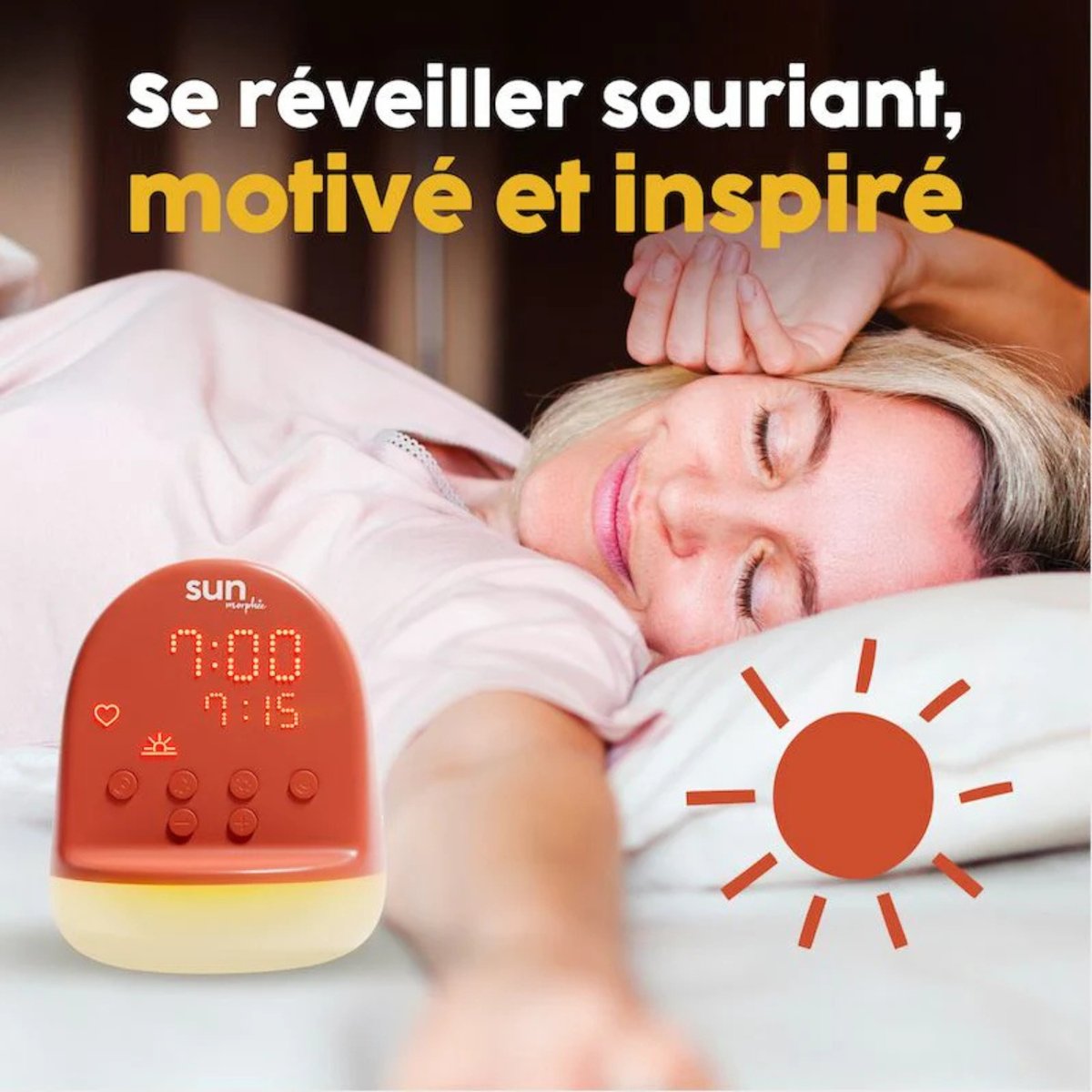 Réveil Sun couleur unique, MORPHEE